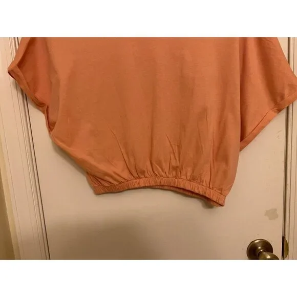 Cropped Top ~ Oversized~Women~Tee Shirt~Peach Size M - Picture 5 of 11